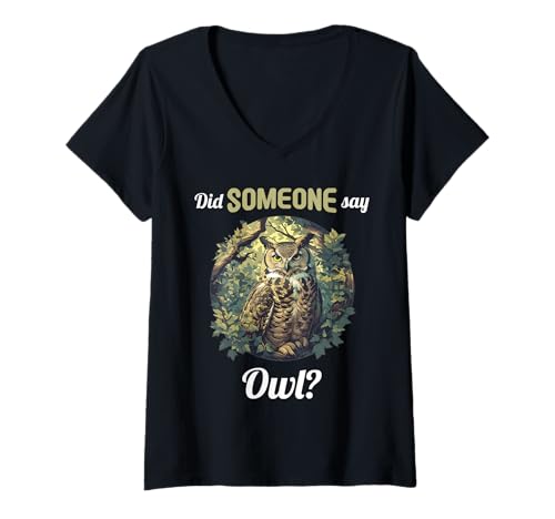 Damen Eulen Eule T-Shirt mit V-Ausschnitt Damen Eulen Eule T-Shirt mit V-Ausschnitt von Eulen Eule Tier Shop