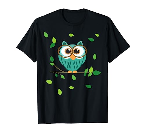 Süße kleine Eule im Wald Eulen Baby mit Brille T-Shirt von Süße Eulen Design Collection