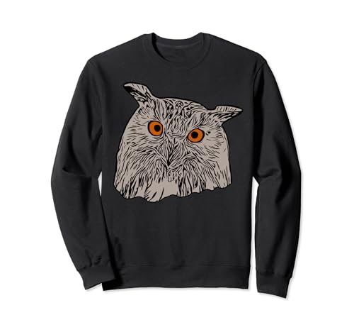 Eulen Vogelmotiv Tiermotiv Damen Vogel Tier mit Eulenmotiv Sweatshirt von Eulen Tiergesicht Vögel Herren Kinder Eule Motiv