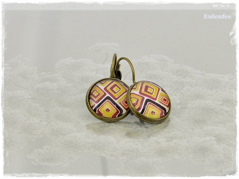 Ohrringe "Retro" 70Er von Eulenfee