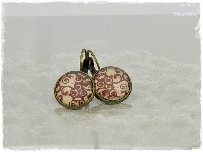 Ohrringe "Retro" Bronzefarbene Ohrhänger von Eulenfee