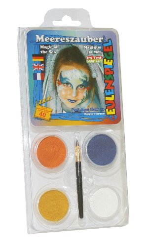 Eulenspiegel 204252 - Schmink-Set Meereszauber, für ca. 40 Masken, Schminkfarben, Karneval, Mottoparty von Eulenspiegel