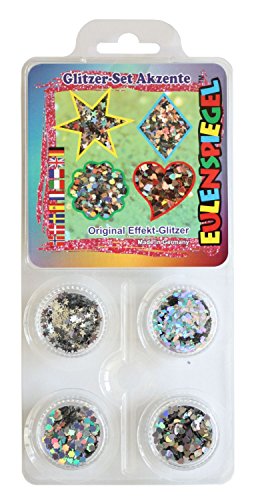 Eulenspiegel 908174 - Schmink-Set Glitzer Akzente, Glitter-Set, für Karneval, Mottoparty von Eulenspiegel