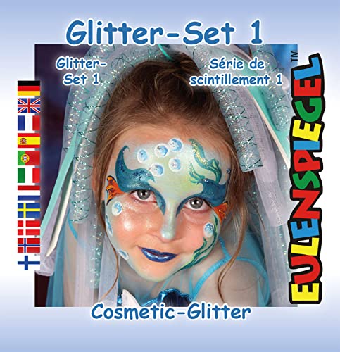 Eulenspiegel 912348 - Glitter Motiv-Set 1, 4 x 2 g, Glitzer, Karneval, Halloween, Mottoparty von Eulenspiegel