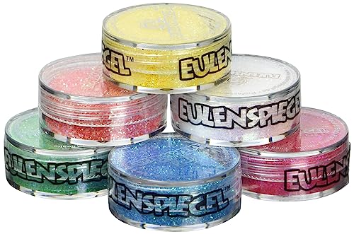 Eulenspiegel 999158 - Polyesterglitzer Glamour-Edition, 6 x 6 g, Streuglitzer, Karneval, Halloween, Mottoparty von Eulenspiegel