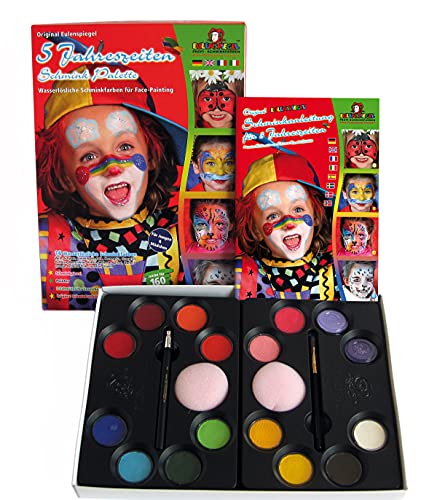 Eulenspiegel 212059 - Schmink-Palette 5 Jahreszeiten, für ca. 120 Masken, vegan, Schminkfarben von Eulenspiegel