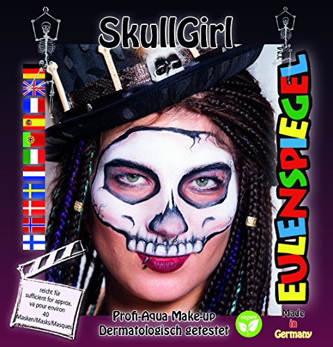 Eulenspiegel 203378 - Schmink-Set Skullgirl, für ca. 40 Masken, Schminkfarben, Karneval, Mottoparty von Eulenspiegel