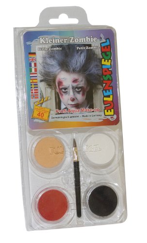Eulenspiegel 204733 - Schmink-Set Kleiner Zombie, für ca. 40 Masken, Schminkfarben, Karneval, Mottoparty von Eulenspiegel