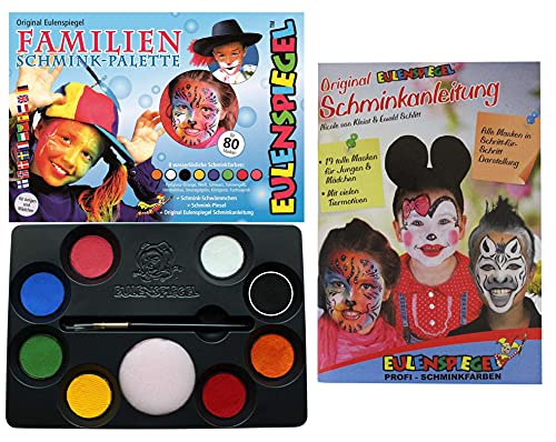 Eulenspiegel 208014 - Familien Schmink-Palette, 8 Profi-Aqua Farben, 1 Schwamm, 1 Pinsel, 1 Schminkanleitung Eulenspiegel 208014 - Familien Schmink-Palette, 8 Profi-Aqua Farben, 1 Schwamm, 1 Pinsel, 1 Schminkanleitung von Eulenspiegel