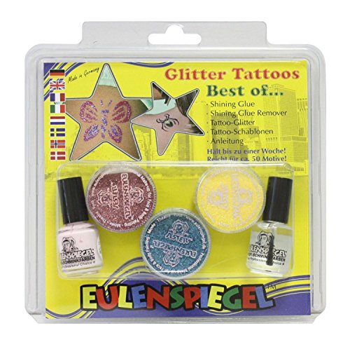 Eulenspiegel 730003 - Glitzer Tattoo Set Best of, XL, Karneval, Halloween, Mottoparty von Eulenspiegel