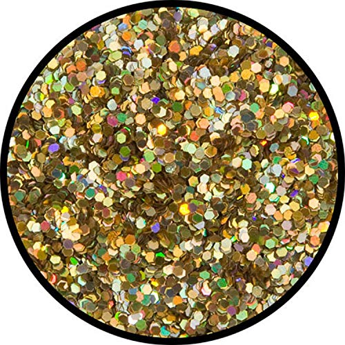 Eulenspiegel 906873 - Glitter Gold-Juwel (grob), holographisch, 6g, Karneval, Halloween, Mottoparty von Eulenspiegel