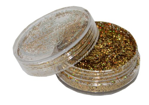 Eulenspiegel 906880 - Glitter Gold-Juwel (mittel), holographisch, 6g, Karneval, Halloween, Mottoparty von Eulenspiegel