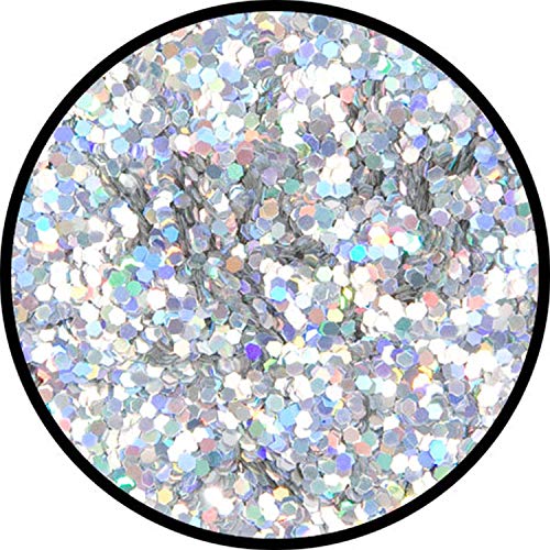 Eulenspiegel 906972 - Glitter Silber-Juwel (grob), holographisch, 6g, Karneval, Halloween, Mottoparty von Eulenspiegel