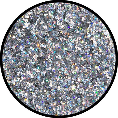 Eulenspiegel 906989 - Glitter Silber-Juwel (mittel), holographisch, 6g, Karneval, Halloween, Mottoparty (1er Pack) von Eulenspiegel