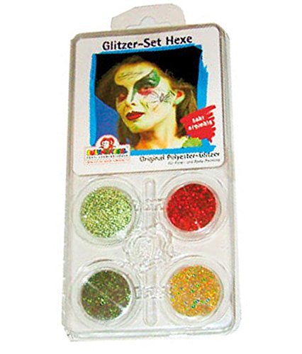 Eulenspiegel 908075 - Schmink-Set Glitzer Hexe, Glitter-Set, für Karneval, Mottoparty von Eulenspiegel