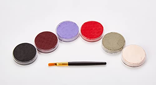 Eulenspiegel 206355 - Schminkpalette Mr. &Mrs. Vampire, 5 Farben, 1 Cake-Blut, 1 Pinsel, 1 Anleitung, vegan, Karneval, Halloween von Eulenspiegel