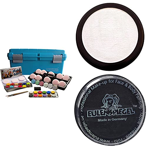 Eulenspiegel - Schmink-Koffer Einsteiger und Profi-Aqua Schminke in der Farbe Weiß und Schwarz von Eulenspiegel