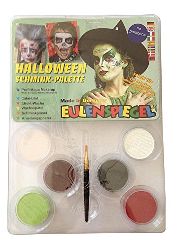 Eulenspiegel 450154 - Schmink-Palette Halloween, Schminkset, Karneval, Halloween, Mottoparty von Eulenspiegel