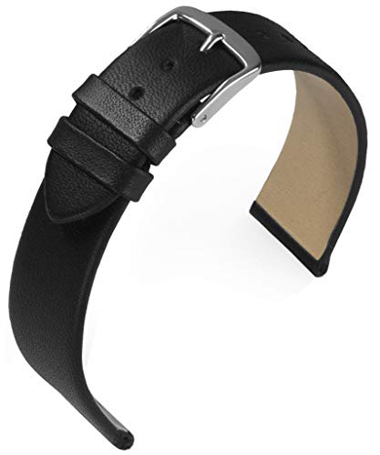 Eulit Ersatzband | Uhrenarmband | Leder - Nappa schwarz, Dornschliße | 21554S, Stegbreite:12mm von Eulit