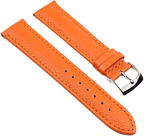 Eulit Fancy Fashion Ersatzband Rindleder / Hautfreundliches Nubukleder Orange, Stegbreite:16mm von Eulit