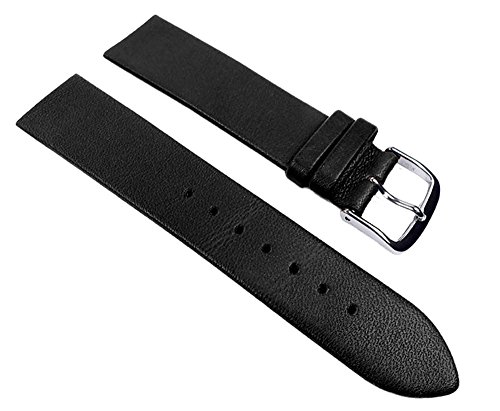 Eulit Nappa Design Ersatzband Kalbsleder schwarz Spezialanstoß zum Verschrauben, Stegbreite:16mm von Eulit