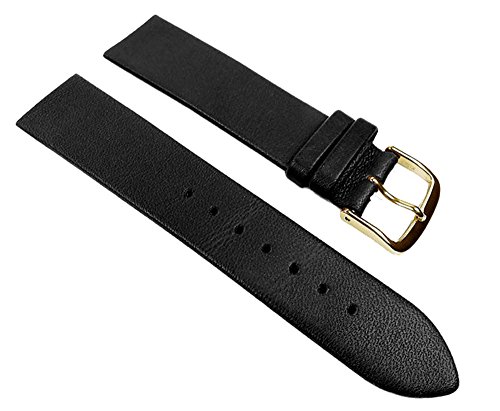 Eulit Nappa Design Ersatzband Kalbsleder schwarz Spezialanstoß zum Verschrauben, Stegbreite:22mm von Eulit