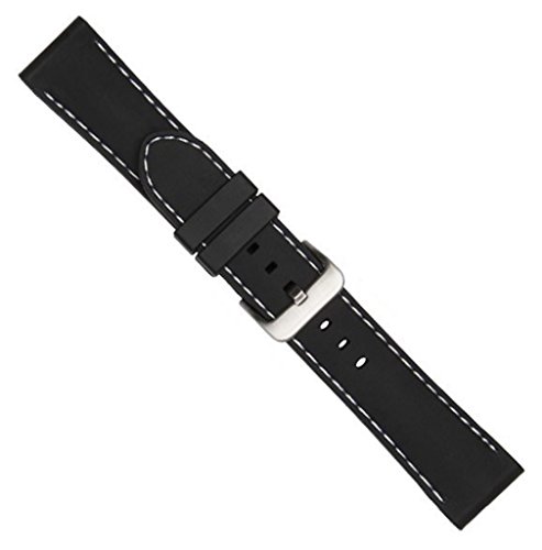 Eulit Silikon Uhrenarmband Wasserfest schwarz 22mm 23858S von Eulit