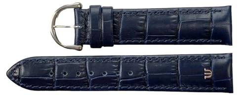 Maurice Lacroix Kroko Grain Original Uhrenarmband 18 mm blau Schliesse Edelstahl von Eulit