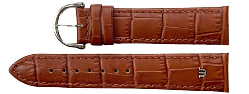 Maurice Lacroix Kroko Grain Original Uhrenarmband 18 mm hell braun Stahl Schliesse von Eulit