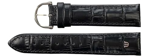 Maurice Lacroix Kroko Grain Prägung Original Uhrenarmband 18 mm schwarz Schließe Edelstahl von Eulit