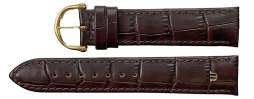 Maurice Lacroix Kroko Grain Original Uhrenarmband 19 mm dunkel braun Schliesse vergoldet von Eulit