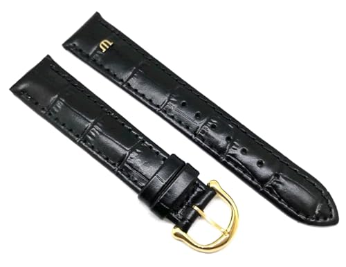 Eulit Maurice Lacroix Kroko Prägung Original Uhrenarmband 19 mm schwarz Schliesse vergoldet von Eulit