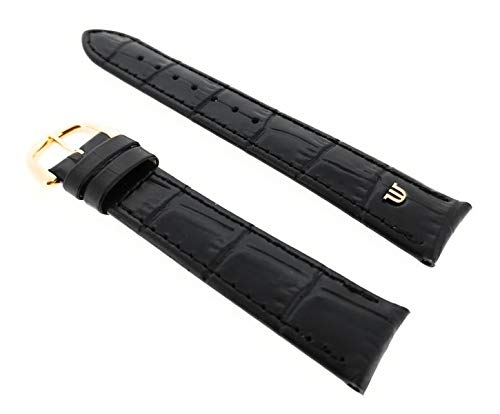 Uhrenarmband Uhrband Maurice Lacroix Kroko Prägung Original 20 mm schwarz Schliesse vergoldet von Eulit