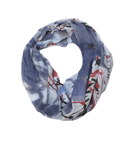 Euly Seide Cotton Loop Schal Loopschal Rundschal Schlauchschal Tuch Tücher Damenschal Traumfänger (Bunt Blau) von Euly