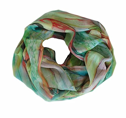 Euly Seide Loop Schal Halstuch Schals Rundschal Schlauchschal Tücher Damenschal (003 Grün) von Euly