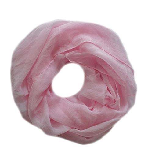 Euly Seide LoopSchal Schlauchschal Rundschal Halstuch Tuch Schal Uni für Frühling Sommer Ganzjährig (Rosa) von Euly