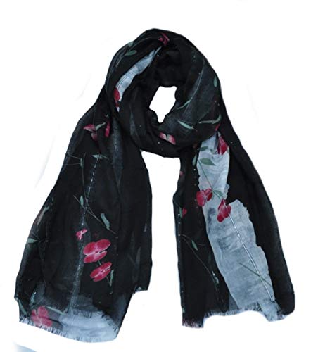 Euly XXL Glitzer Loop Schal Langschal Halstuch Tuch Damentuch Damen Schals (004 Schwarz) von Euly