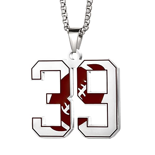 EunWow Herren-Halskette mit den Zahlen 0–99, Edelstahl, Fußball-Anhänger, Halskette, Sport-Fans, Schmuck, Geschenk, Fußball-Halskette für Frauen, Edelstahl, Kein Edelstein EunWow Herren-Halskette mit den Zahlen 0–99, Edelstahl, Fußball-Anhänger, Halskette, Sport-Fans, Schmuck, Geschenk, Fußball-Halskette für Frauen, Edelstahl, Kein Edelstein von EunWow