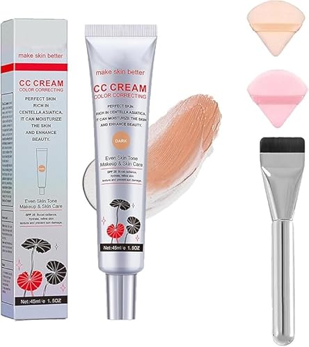 Caiucoco Cc Cream,Korean Color Changing Cc Cream,Korean Color Changing Foundation,2 In1 Skincare & Makeup, Multi-Purpose Skin Tone Adjusting Cc Cream Concealer Full Coverage (Dark) von Eunmsi