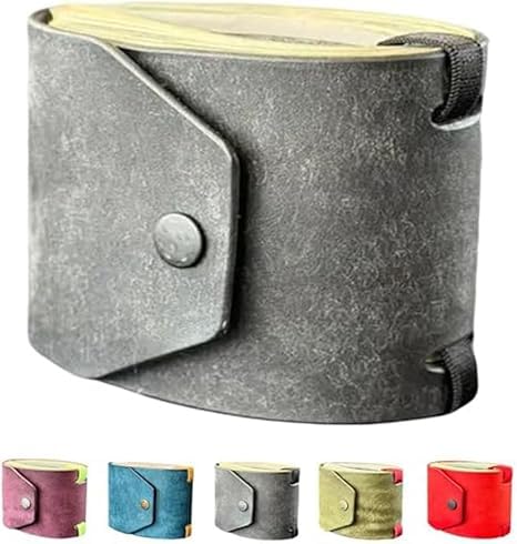 Eunmsi The Cash Wrap Wallet,Leather Money Wallet Organizer,Fast Cash Access Money Holder for Cash,Handmade Leather W-allet, Handy Purse Bands with Magnetic Clasp (Gray) von Eunmsi
