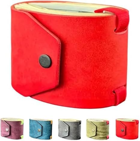 Eunmsi The Cash Wrap Wallet,Leather Money Wallet Organizer,Fast Cash Access Money Holder for Cash,Handmade Leather W-allet, Handy Purse Bands with Magnetic Clasp (Red) von Eunmsi