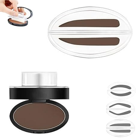 Fresheight Deluxe Stamp Set, Fresheight Eyebrow Stamp Powder Set, Waterproof Eyebrow Stamp Set,Natural Eye Makeup,Waterproof, Sweat-Proof,Beginner-Friendly Brow Defining Tool for Women (Brown-B) von Eunmsi