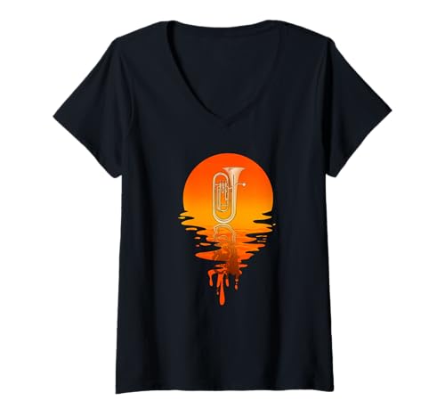 Damen Euphonium im Vintage-Retro-Stil T-Shirt mit V-Ausschnitt Damen Euphonium im Vintage-Retro-Stil T-Shirt mit V-Ausschnitt von Euphonium Vintage Tees