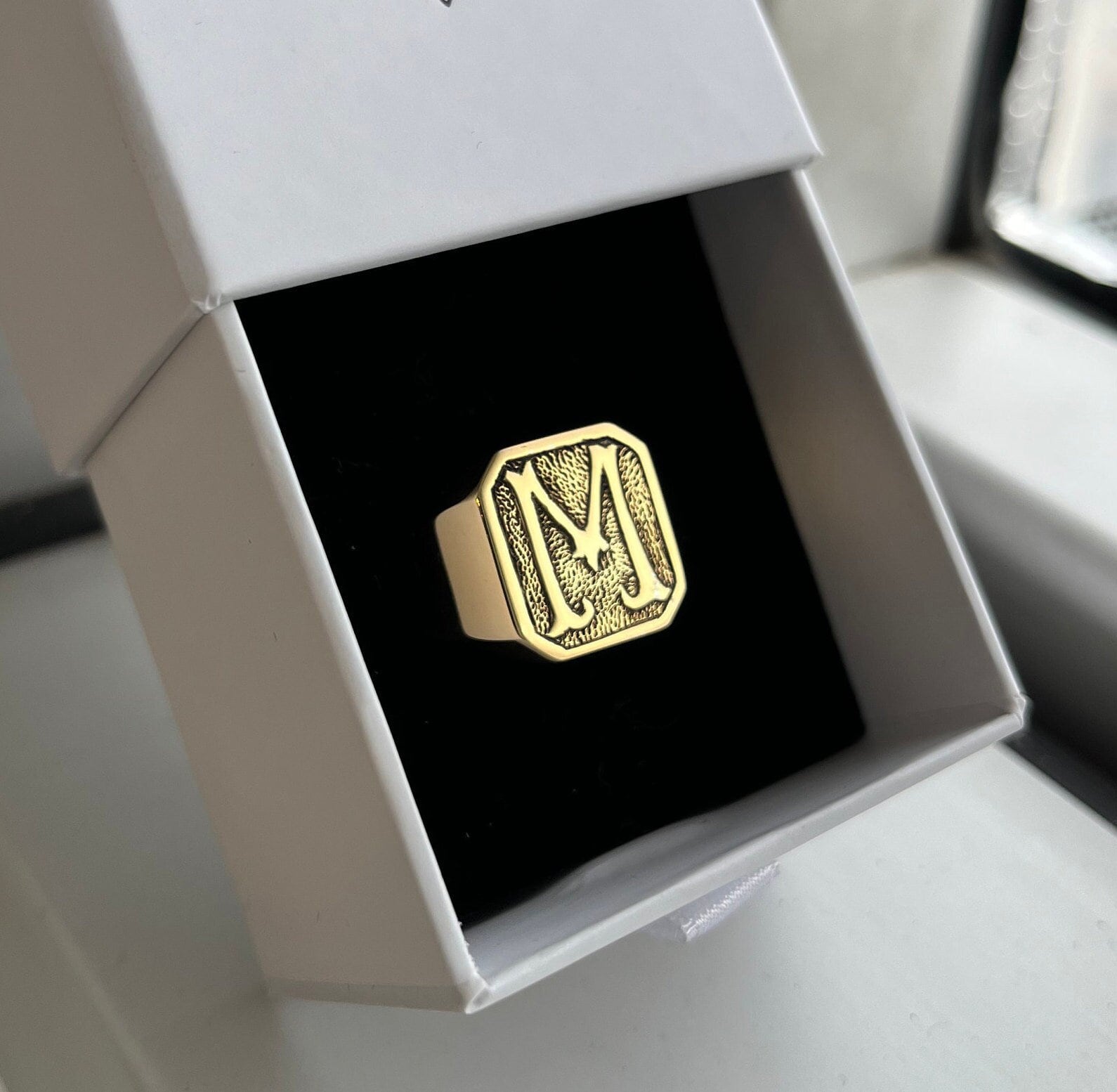 Gold Siegelring-Personalisierte Verlobungsring-Gravierte Männer Ring-Siegelring-Monogramm Ring-Personalisierter Schmuck-Siegelring-Monogramm Schmuck von EuphonyJewelry