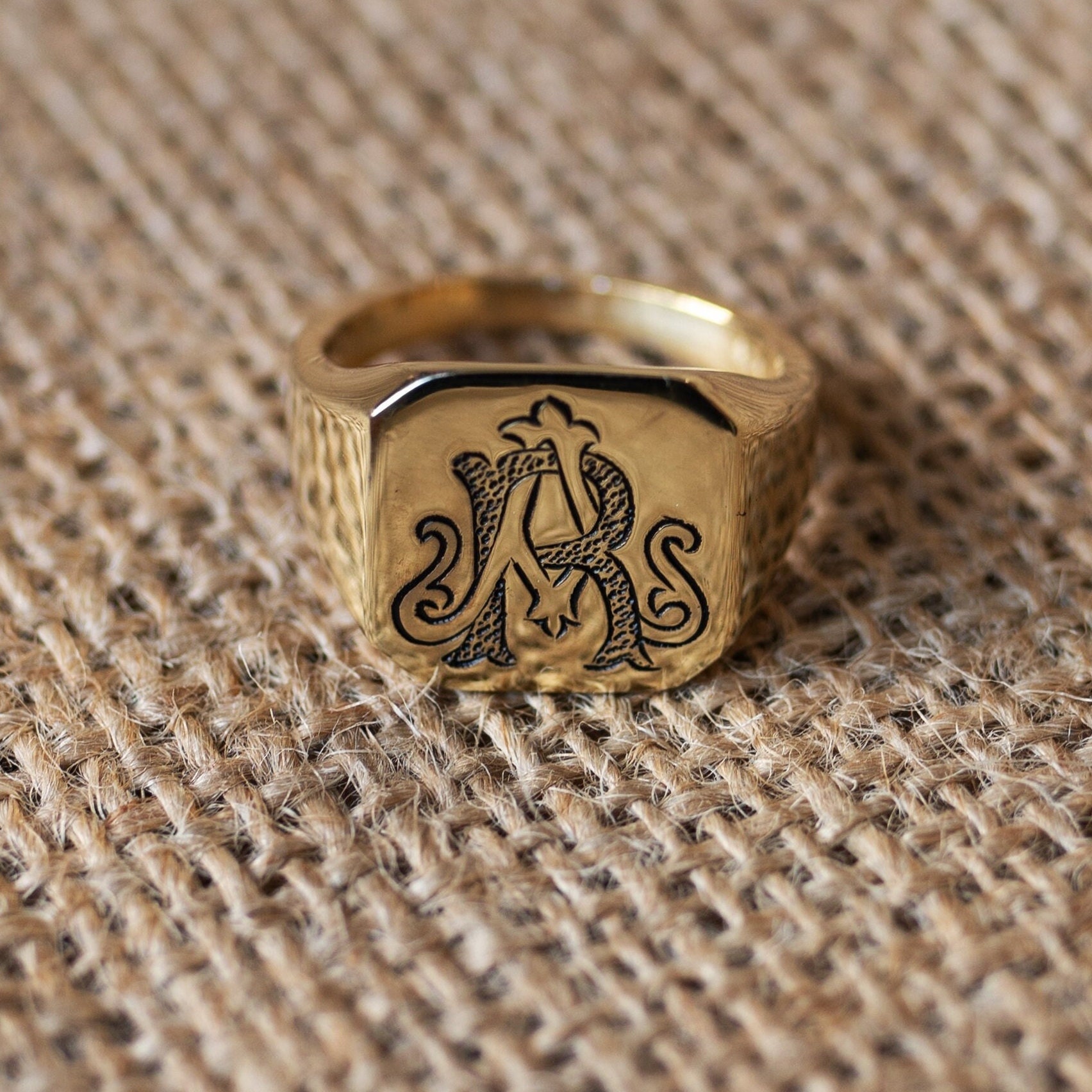 Gold Siegelring-Personalisierte Verlobungsring-Gravierte Männer Ring-Siegelring-Monogramm Ring-Personalisierter Schmuck-Siegelring-Monogramm Schmuck von EuphonyJewelry