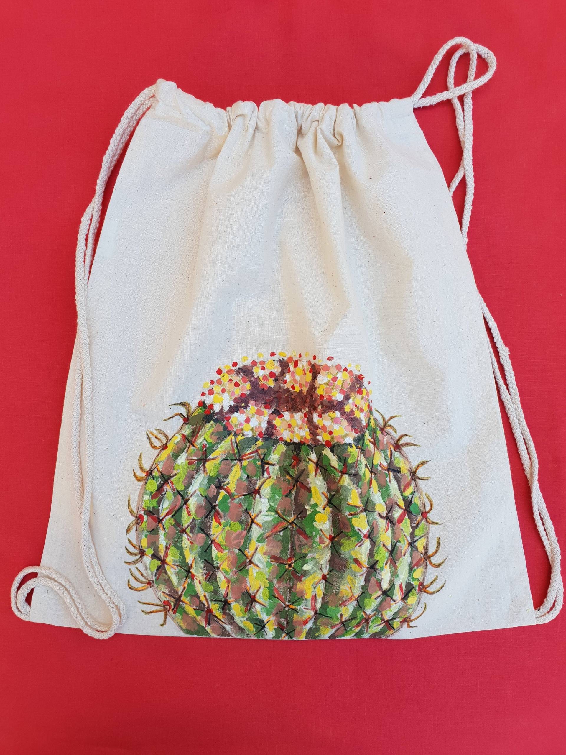 stoff Rucksack - Königin Echinocactus Grusonii Nabel stoff Rucksack - Königin Echinocactus Grusonii Nabel von Euphorbiae