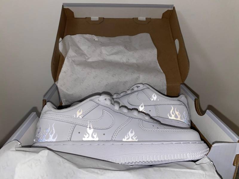 Nike Air Force 1 Custom Reflective Flame von Euphoriclabofficial