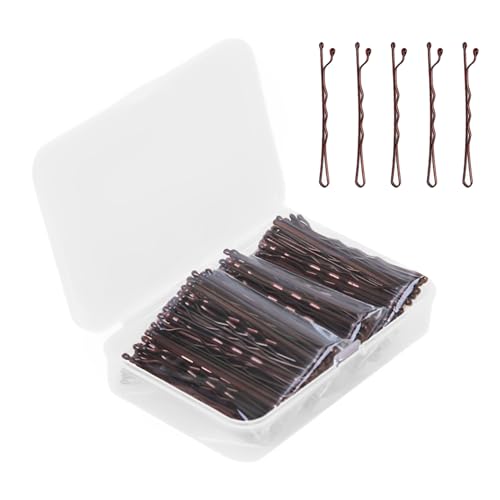 Eupneicu Haarspangen [150 Stück], Haarspangen aus Metall, Haarspangen mit Aufbewahrungsbox, Haarschmuck für Mädchen, Friseursalon [Braun] von Eupneicu