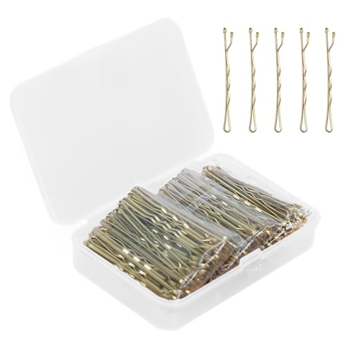 Eupneicu Haarspangen [150 Stück], Haarspangen aus Metall, Haarspangen mit Aufbewahrungsbox, Haarschmuck für Mädchen, Friseursalon [Gold] von Eupneicu
