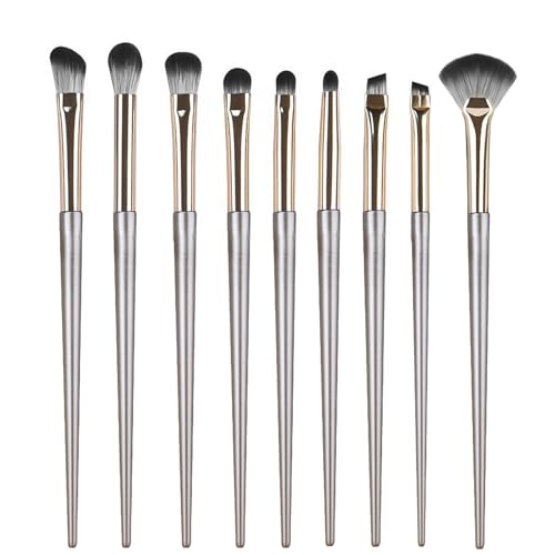 Eupneicu Lidschatten Make-Up Pinsel [9 Stück], Make Up Pinsel Set, Pinselset Augen, Kosmetikpinsel Für Foundation, Concealers, Rouge Und Lidschatten [Gold] von Eupneicu